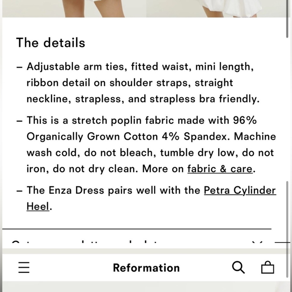 Reformation White Mini Enza Dress - Picture 5 of 5